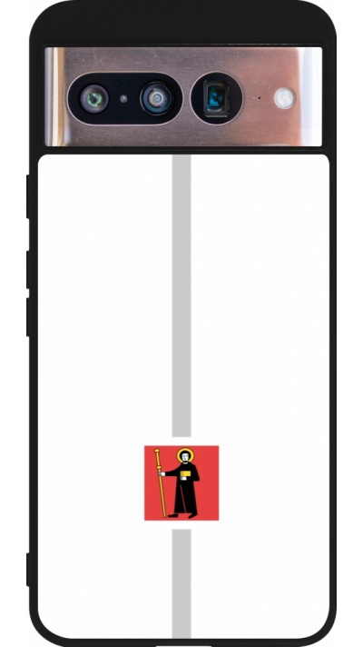 Coque Google Pixel 8 - Silicone rigide noir Canton GL blanc