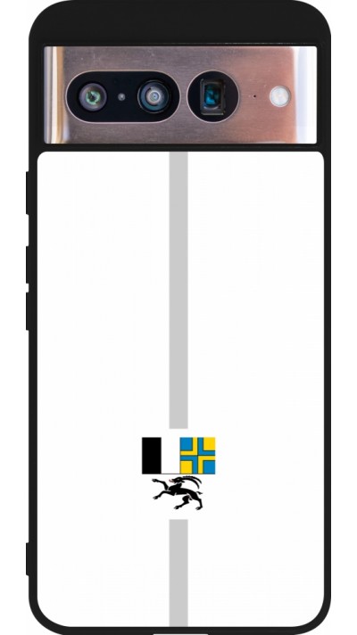 Coque Google Pixel 8 - Silicone rigide noir Canton GR blanc