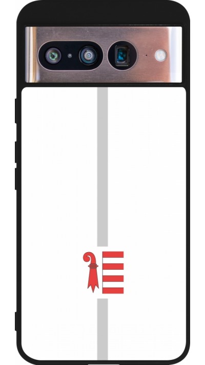 Coque Google Pixel 8 - Silicone rigide noir Canton JU blanc