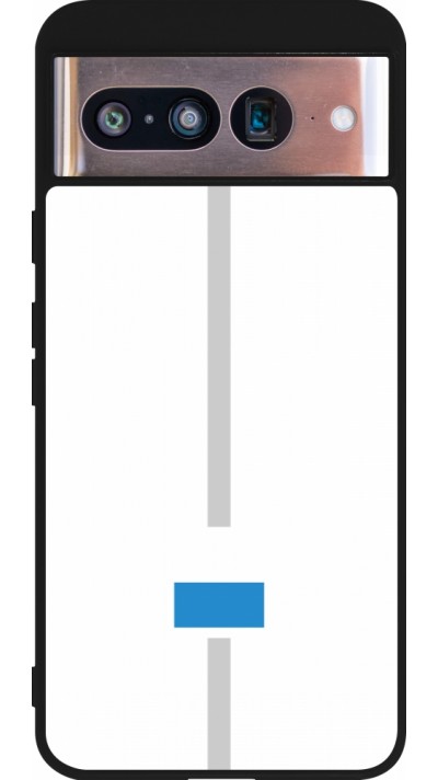 Coque Google Pixel 8 - Silicone rigide noir Canton LU blanc
