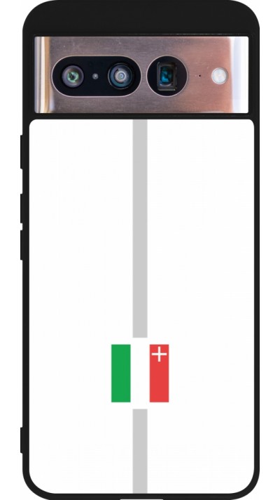 Coque Google Pixel 8 - Silicone rigide noir Canton NE blanc