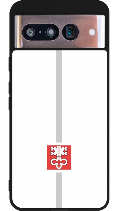 Coque Google Pixel 8 - Silicone rigide noir Canton NW blanc