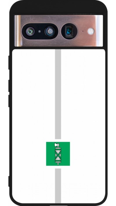 Coque Google Pixel 8 - Silicone rigide noir Canton SG blanc