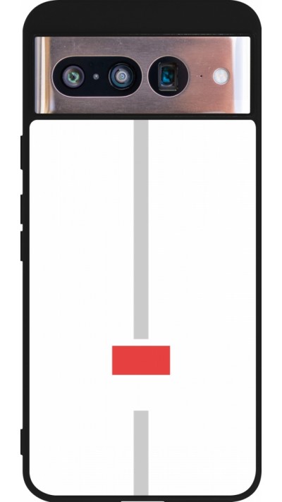 Coque Google Pixel 8 - Silicone rigide noir Canton SO blanc