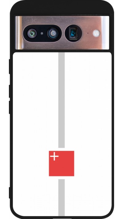Coque Google Pixel 8 - Silicone rigide noir Canton SZ blanc