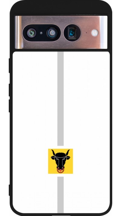 Coque Google Pixel 8 - Silicone rigide noir Canton UR blanc