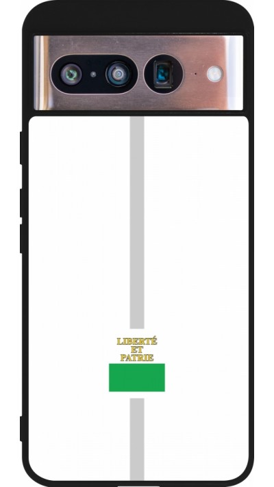 Coque Google Pixel 8 - Silicone rigide noir Canton VD blanc