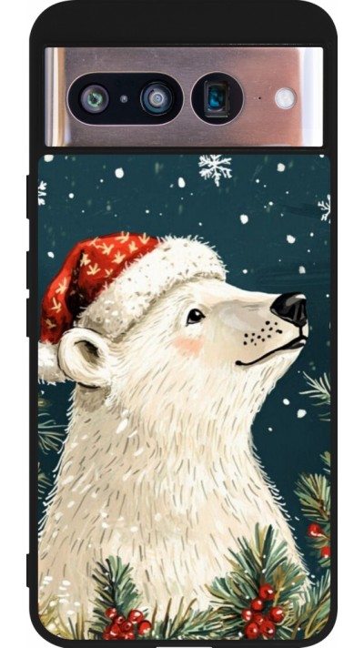 Coque Google Pixel 8 - Silicone rigide noir Christmas 25 Bear