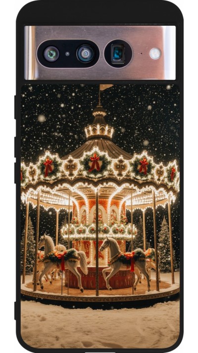 Coque Google Pixel 8 - Silicone rigide noir Christmas 25 Carousel