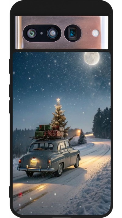 Coque Google Pixel 8 - Silicone rigide noir Christmas 25 Car with Tree Xmas