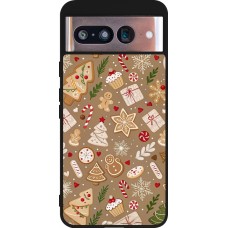 Coque Google Pixel 8 - Silicone rigide noir Christmas 25 Pattern Ginger Cookie
