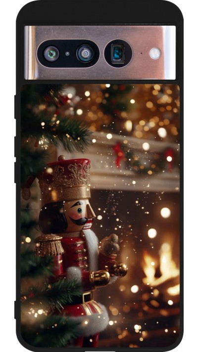 Coque Google Pixel 8 - Silicone rigide noir Christmas 25 Xmas Nutcracker
