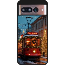Coque Google Pixel 8 - Silicone rigide noir Christmas 25 Xmas Train
