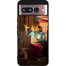 Google Pixel 8 Case Hülle - Silikon schwarz Dancing frog DTMF