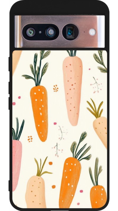 Coque Google Pixel 8 - Silicone rigide noir Easter 2026 Illustration carrots