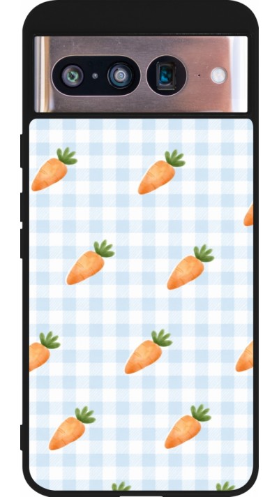 Coque Google Pixel 8 - Silicone rigide noir Easter 2026 Pattern carrots