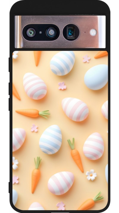 Coque Google Pixel 8 - Silicone rigide noir Easter 2026 Pattern Easter