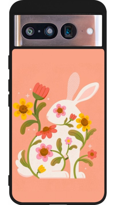 Coque Google Pixel 8 - Silicone rigide noir Easter 2026 Rabbit collage