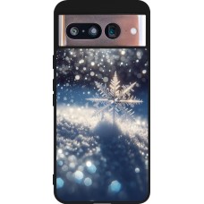 Google Pixel 8 Case Hülle - Silikon schwarz Schneeflocke Solar Glanz