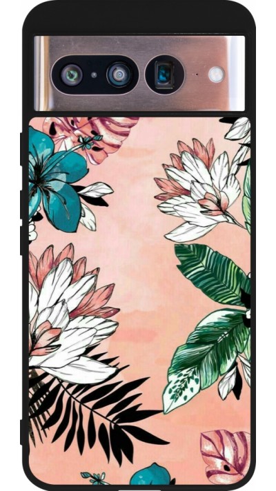 Google Pixel 8 Case Hülle - Silikon schwarz Flowers Artprint