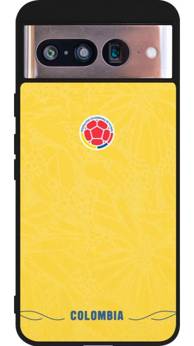 Coque Google Pixel 8 - Silicone rigide noir Maillot de football Colombie 2026 personnalisable