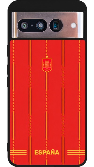 Coque Google Pixel 8 - Silicone rigide noir Maillot de football Espagne 2026 personnalisable