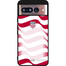 Coque Google Pixel 8 - Silicone rigide noir Maillot de football États-Unis 2026 personnalisable