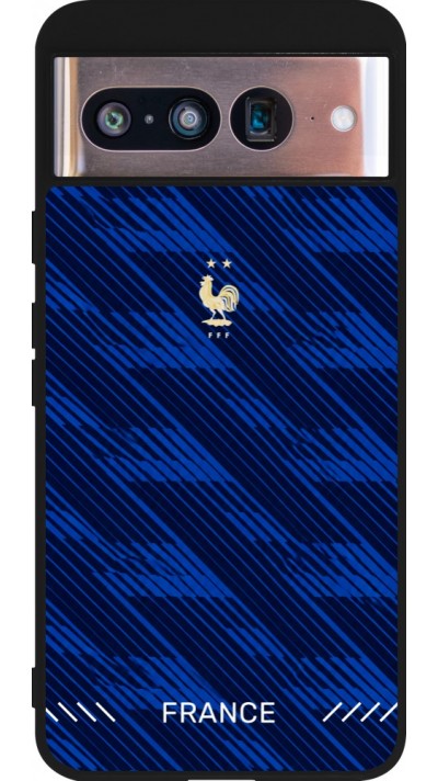 Coque Google Pixel 8 - Silicone rigide noir Maillot de football France 2026 personnalisable