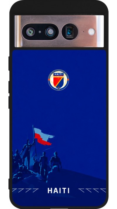 Coque Google Pixel 8 - Silicone rigide noir Maillot de football Haiti 2026 personnalisable
