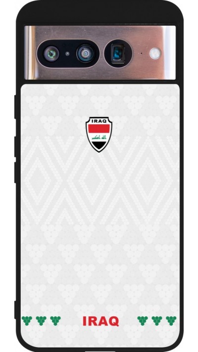 Coque Google Pixel 8 - Silicone rigide noir Maillot de football Irak 2026 personnalisable