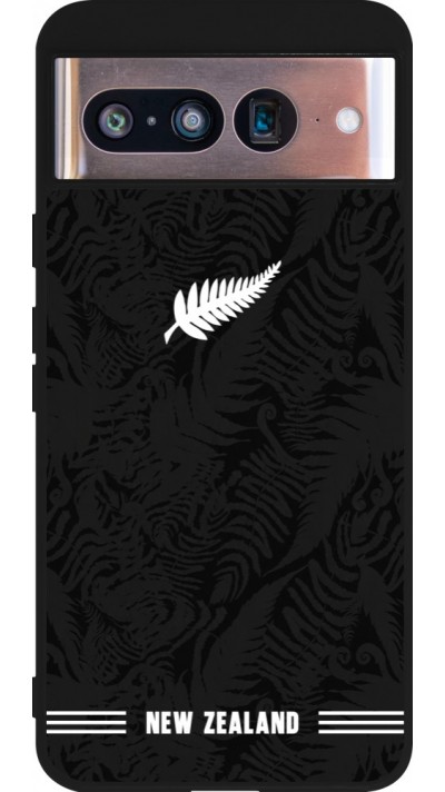 Coque Google Pixel 8 - Silicone rigide noir Maillot de football Nouvelle-Zélande 2026 personnalisable