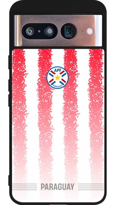 Coque Google Pixel 8 - Silicone rigide noir Maillot de football Paraguay 2026 personnalisable