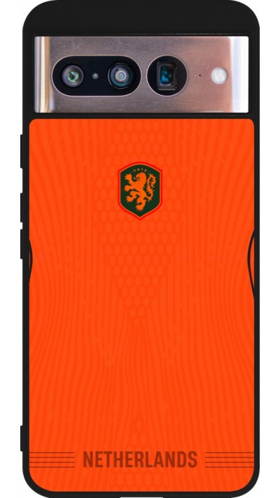 Coque Google Pixel 8 - Silicone rigide noir Maillot de football Pays-Bas 2026 personnalisable