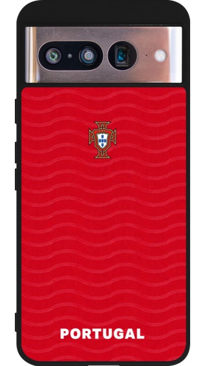 Coque Google Pixel 8 - Silicone rigide noir Maillot de football Portugal 2026 personnalisable
