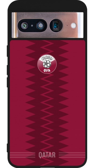 Coque Google Pixel 8 - Silicone rigide noir Maillot de football Qatar 2026 personnalisable