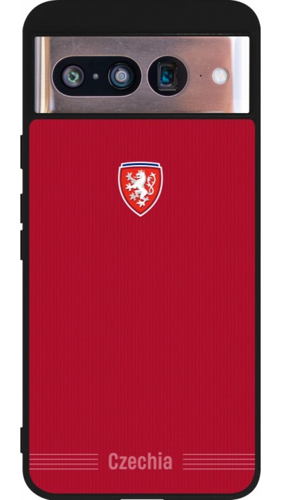 Coque Google Pixel 8 - Silicone rigide noir Maillot de football Répuplique Tchèque 2026 personnalisable