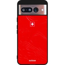 Coque Google Pixel 8 - Silicone rigide noir Maillot de football Suisse 2026 personnalisable