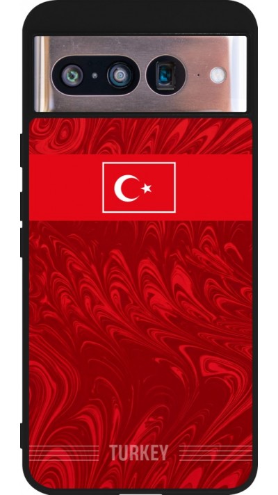 Coque Google Pixel 8 - Silicone rigide noir Maillot de football Turquie 2026 personnalisable