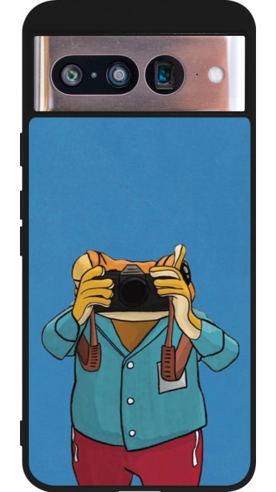 Coque Google Pixel 8 - Silicone rigide noir Frog with camera DTMF