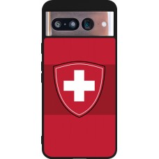 Coque Google Pixel 8 - Silicone rigide noir Hockey World Championship Ecusson Suisse
