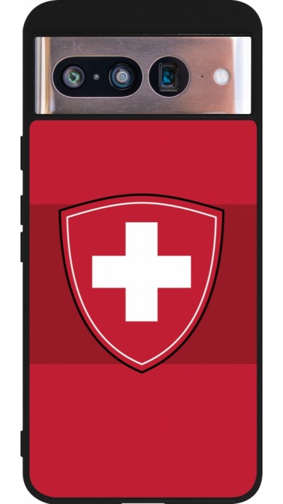 Coque Google Pixel 8 - Silicone rigide noir Hockey World Championship Ecusson Suisse