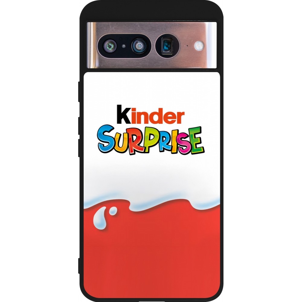 Coque Google Pixel 8 - Silicone rigide noir Kinder Surprise