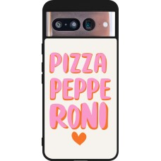 Coque Google Pixel 8 - Silicone rigide noir Pizza pepperoni 2026