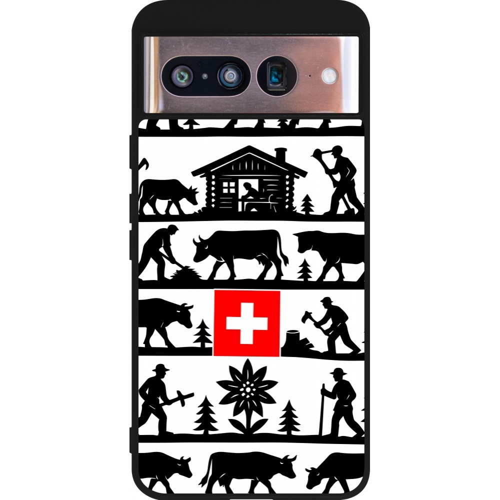 Coque Google Pixel 8 - Silicone rigide noir Poya Suisse 1