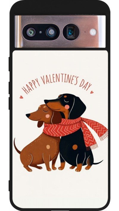 Coque Google Pixel 8 - Silicone rigide noir Saint Valentines Day 26 Happy Valentine