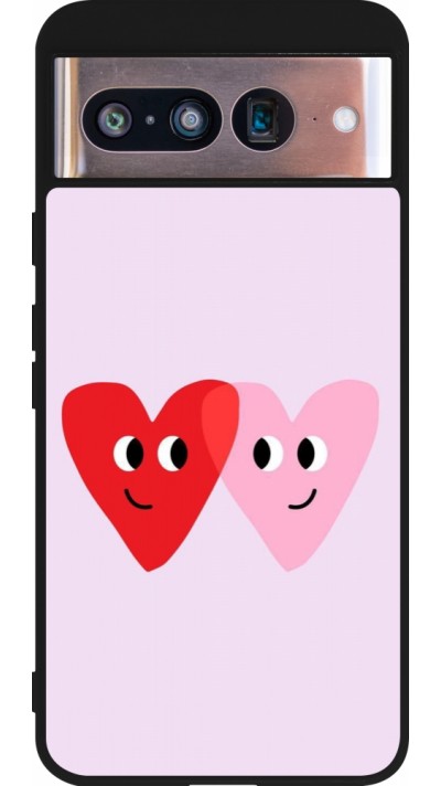 Coque Google Pixel 8 - Silicone rigide noir Saint Valentines Day 26 Heart