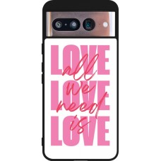 Coque Google Pixel 8 - Silicone rigide noir Saint Valentines Day 26 Love all we need is