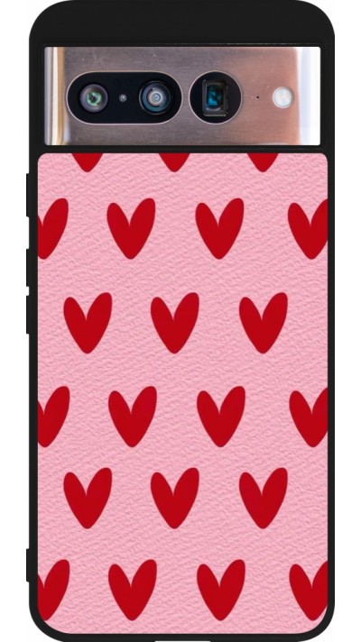 Coque Google Pixel 8 - Silicone rigide noir Saint Valentines Day 26 Pattern heart