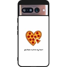 Coque Google Pixel 8 - Silicone rigide noir Saint Valentines Day 26 You have my pizza heart