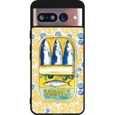 Coque Google Pixel 8 - Silicone rigide noir Sardines in oil 2026